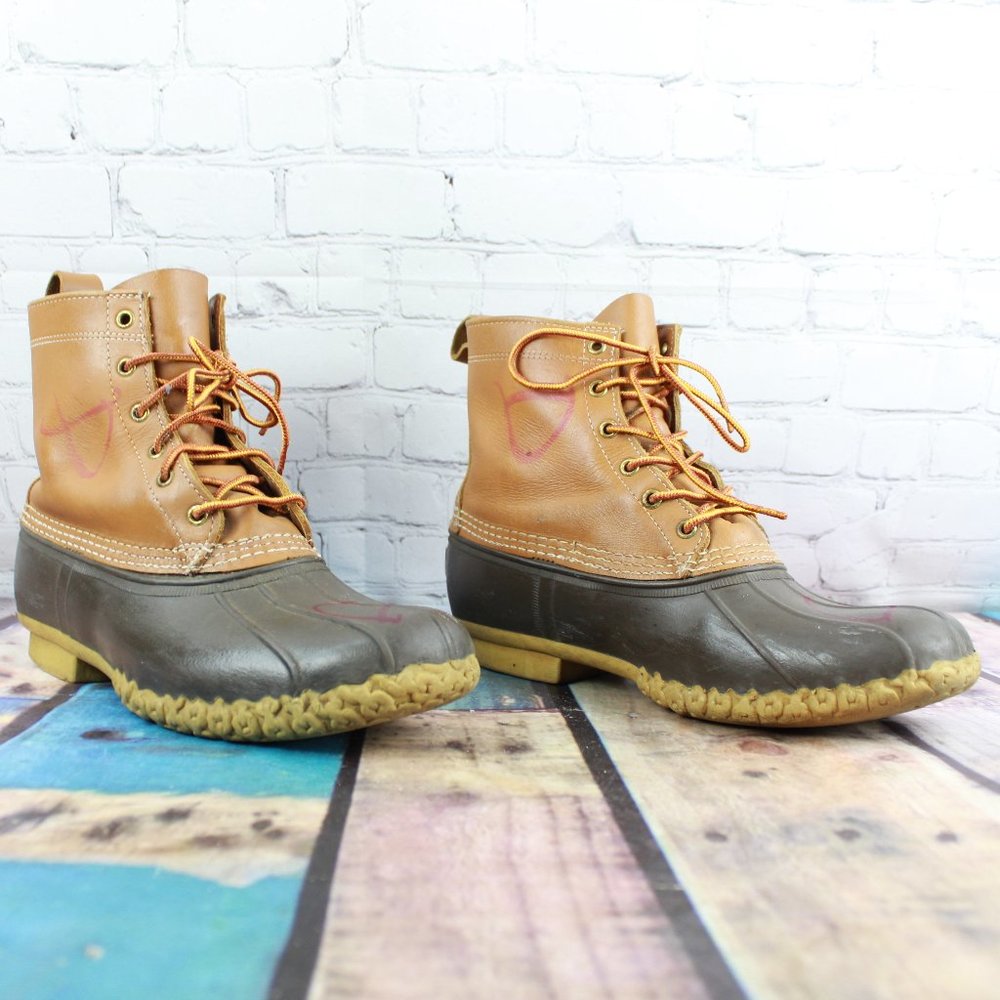 LL BEAN Uninsulated Lace-up Duck Bean Boots Sz 11 - Picture 2 of 9